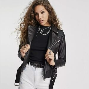 Barney's Originals real leather moto jacket NWT size 6